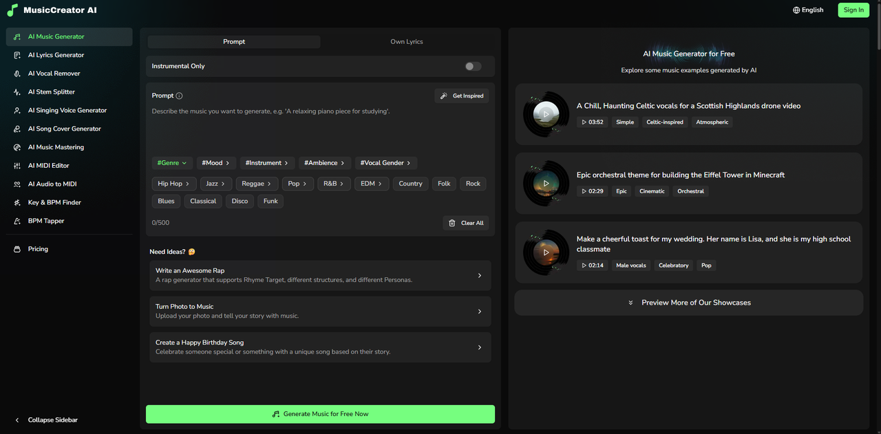 MusicCreator AI Music Generator